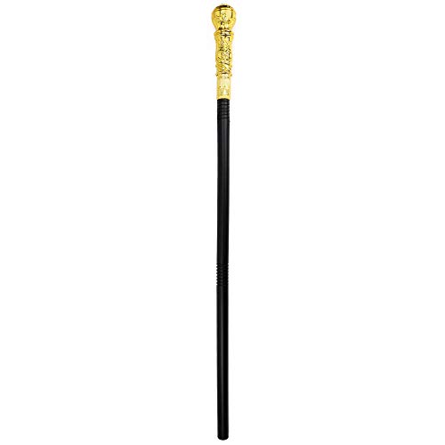 Skeleteen Gold Costume Walking Cane – Elegant Prop Stick Dress Canes Costume Accessories for Adults and Kids