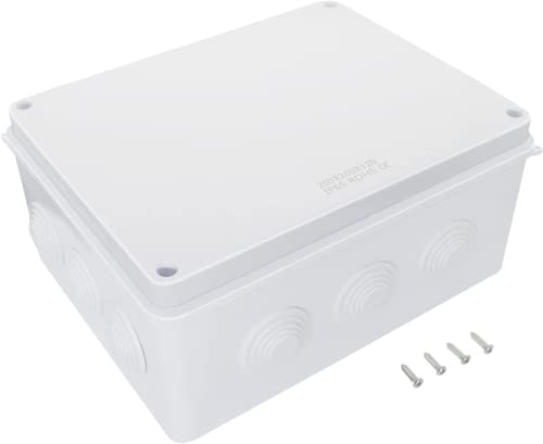 El mejor review de Conexiones de agua Top cinco. 33 Hekyip - Caja de conexiones, plástico ABS IP65 a prueba de agua y polvo, caja eléctrica universal, caja de proyectos para exteriores e interiores (255mm x 200mm x 120mm)