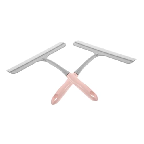 Cabilock Efficient Cleaning Tool 2pcs T-Shaped Mirror Wiper Glass Scraper for Water Spots Removal