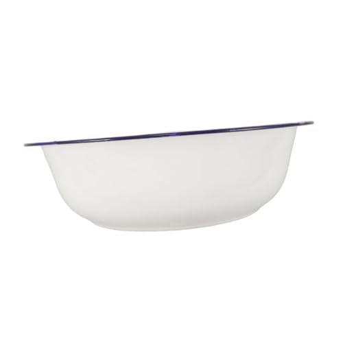 PRETYZOOM Foot Soaking Tub Multifunctional Portable Basin for Relaxing Foot Baths Face Washing and Laundry Stylish White Enamelware Bowl for Everyday Use