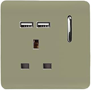 Trendi 1 Gang Artistic Modern Glossy 13 Amp 2 x 2.1mA USB Switched Tactile Plug Socket Gold