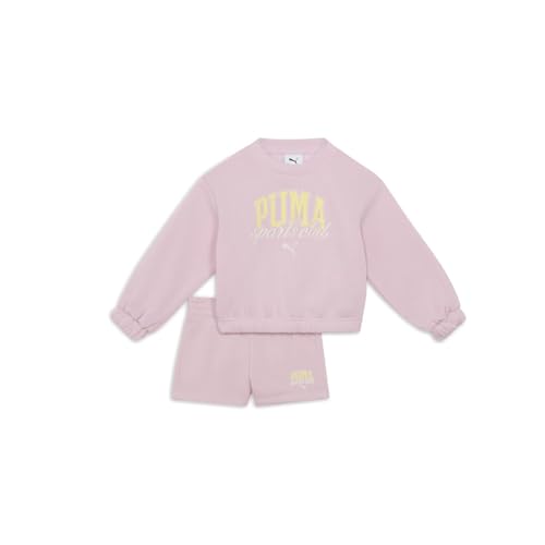 PUMA Toddler Girls 2 Piece Crew Neck Long Sleeve Shorts Set Casual - Pink