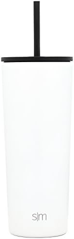Simple Modern Insulated Tumbler with Straw and Lid | Iced Coffee Cup Reusable Stainless Steel Water Bottle Travel Mug | Gifts for Women & Men | Classic Collection | 24oz | Winter White - 1
