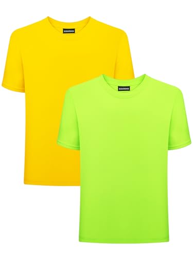 La mejor comparación de Camisetas y camisas deportivas para Niño los mejores 10. 46 Paquete de 2 camisas de neón para niños, de manga corta, de ajuste seco, camisetas deportivas para adolescentes, de 7 a 14 años, verde, amarillo (Yellow+green), 10-12 Años