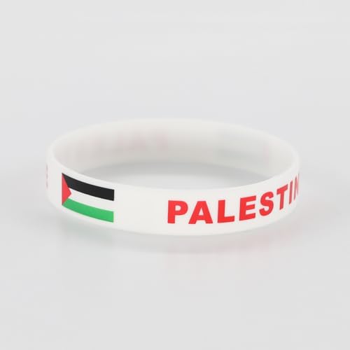 Caiyao 4/8Pcs Sports Silicone Wristbands - Free Palestine Bracelets for Women & Men - Water-proof Rubber Support Palestine Flag Bracelets2