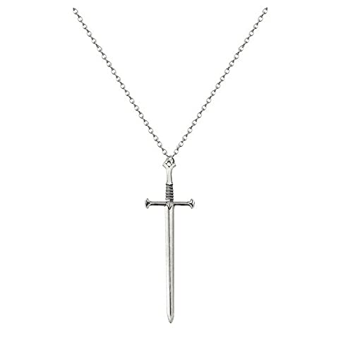 Punk Sword Cross Pendant Necklace Retro Gothic Long Dagger Knife Necklace Hip Hop Jewlry for Men Women