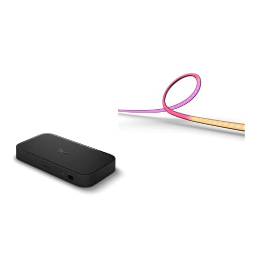 Philips Hue Pack : HDMI Sync Box 8K + Lightstrip Gradient 65 pouces - Éclairage Immersif Synchronisé fonctionne avec Alexa, Google