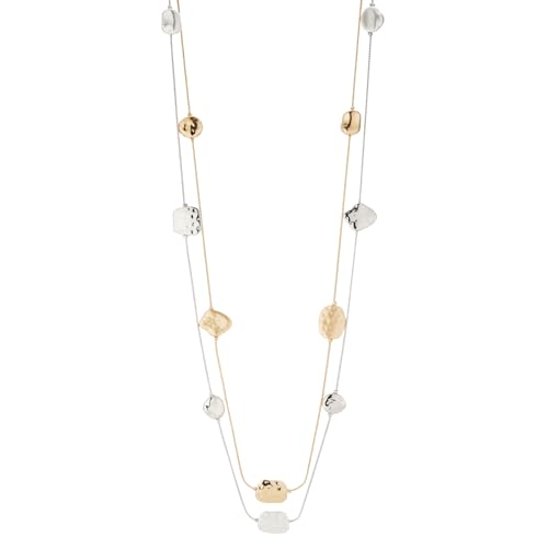 FULU AUTUMN Silver/Gold Long Necklaces for Women Long Statement Double Sweater Chain Birthday Gifts for Her Silver Gold Costume Jewellery(G and S)