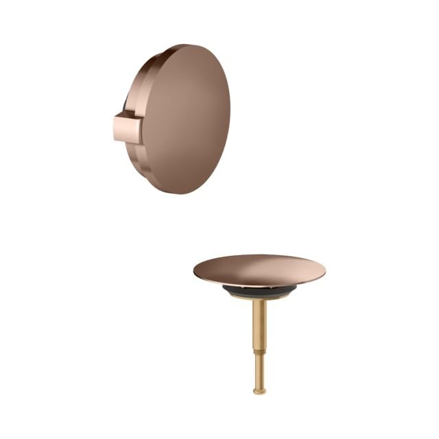 Placa de cubierta KEUCO para conjunto de desagüe y rebosadero de bañera, 59930290070, Color: rojo oro cepillado