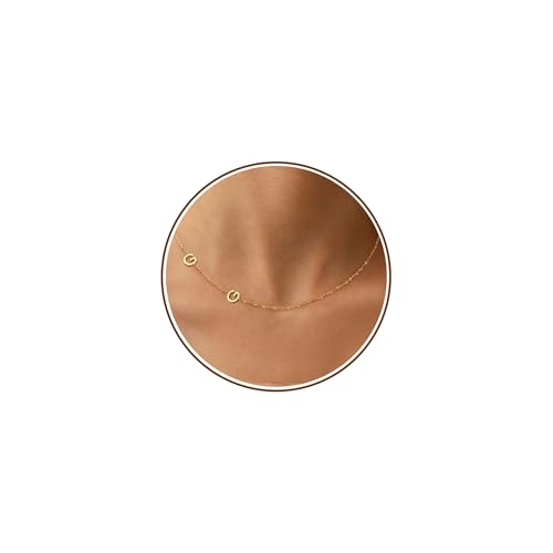 DONYUDE Collares con inicial para mujer, collar con nombre dorado en los lados, delicados collares con inicial para mujer, gargantilla de oro ajustable con 2 iniciales para amigos, regalos para