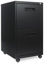 Two-Drawer Metal Pedestal File - Black - 27.75 x 14.87 x 19.12 in.