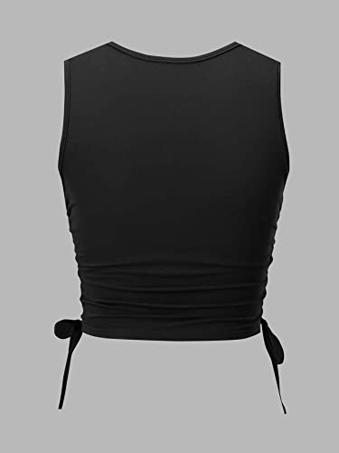 Floerns Women's Graphic Print Sleeveless Drawstring Ruched Crop Tank Top2