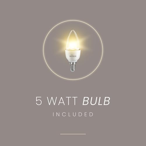 Image of MAGIK Moroccan Hue Decorative Table Lamp (Grey) | Concrete Base with Off-White Fabric Shade | Includes 5W LED Bulb | E14 Holder | Ambient Lighting for Bedroom, Living Room & Office | 1.3m Cord