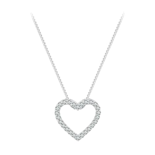 Collier Moissanite Coeur D Vvs1 Argent 925 étincelant pour sublimer le décolleté féminin
