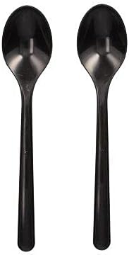 Miniatura 1 de Haval Cucharas de café Bio-PP 5.1 in, color negro, extra resistente, 96438 cucharas reutilizables, paquete de 50