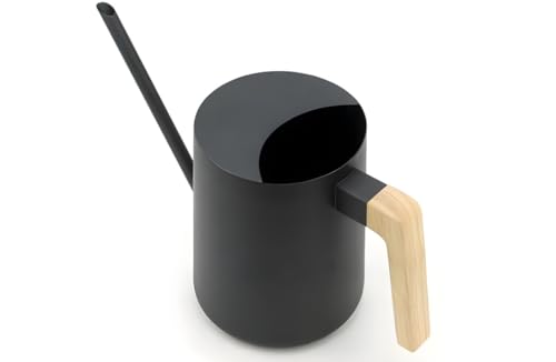 Watering Can for Indoor Plants, 33 oz/1 Liter Metal Stainless Steel Pot with Long Spout for House Plants (Matte Black)
