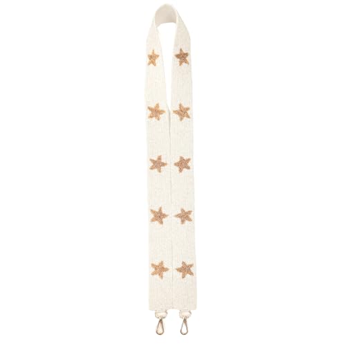 Beaded Purse Strap White with Gold Stars Girls Nashville Bride Concert for Game Day Clear Stadium Bag 49” Long 1.75” Wide2