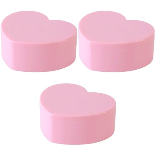 Cabilock Heart Shaped Jewelry Box 3PCS Heart Shape Double Layer Jewelry Case with Mirror, Portable Necklaces Organizer Case for Earrings Rings Necklaces, Desk Topper