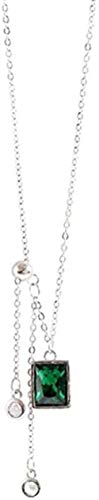 Preisvergleich Produktbild CKAWM Halskette Quadratische Grüne Kristall Retro Einfache Persönlichkeit Schlüsselbein Kette Weibliche Halskette