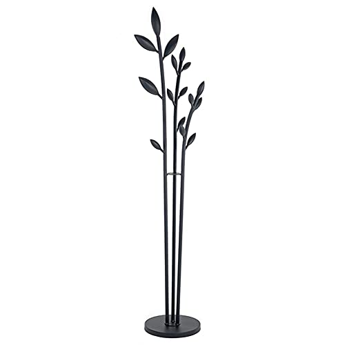 Perchero de pie de metal independiente – Mueble de entrada de árbol de pasillo, ideal para colgar chaqueta, bolso, tela, sombrero, entrada, fácil montaje (color: negro)