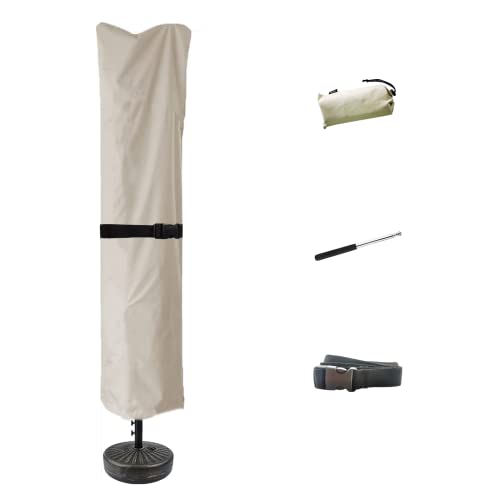Coverfml Patio Umbrella Cover-420D Waterproof Rectangular Umbrella Cover-Fits Outdoor Market Parasol,Double Sided Umbrella #TOP5