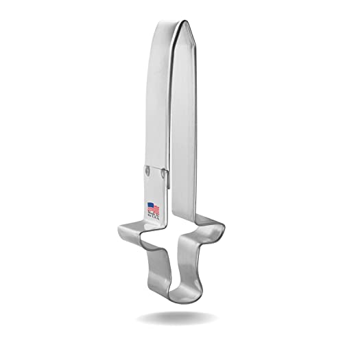 Sword Cookie Cutter 4.5 Inch - Made in the USA – Foose Cookie Cutters Tin Plated Steel Sword Cookie Mold