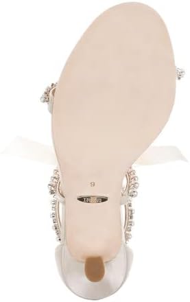 Badgley Mischka Women's Nayeli Heeled Sandal, Ivory Satin, 8 | Image 6