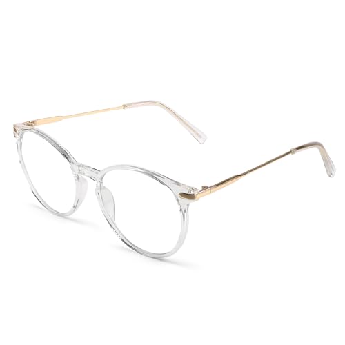 Baytion Blue Light Blocking Glasses - Computer Game Glasses Retro Round Eyeglasses Frame for Women Men, Anti Eye Eyestrain UV 400 Protection Reading Gaming Glasses Non Prescription