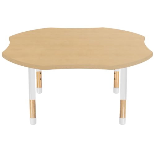 Image of 48 inch x 48 inch Clover Kids Classroom Table with Adjustable Chunky Wood Legs