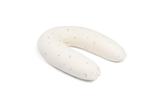 Doomoo Twisty - Cuscino 2 in 1 per gravidanza e allattamento, in cotone biologico, certificato OEKO-TEX®, colore: crema