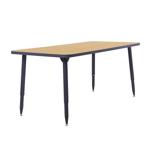 Image of Adapte Commercial Classroom Activity Table - 30 inch x 60 inch Rectangle, ADA Compliant Tapered Legs with Glides & Casters, Adjustable Height 22-34 inch Wheelchair Accessible, School & Office Furniture