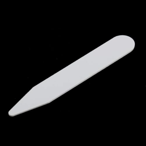 Image of M Fabrics White Plastic Collar Stays Bones Reinforcements Collar Stiffeners for Men's Shirts Formal Dress Accessories Pack of 20 Durable Stays