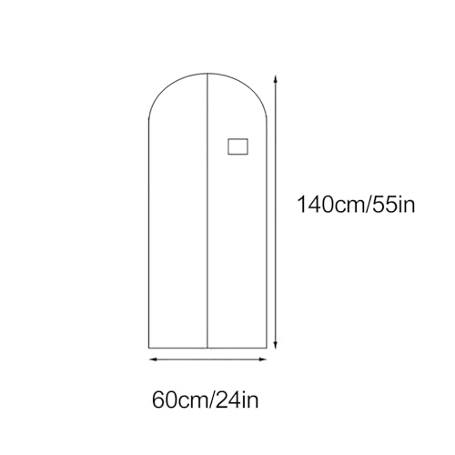 All Clear Dress Garment Bag, Garment Bags for Travel with Zipper Clothes Cover with Handles for Dresses, Coats, Uniforms Beige(60x140cm/24x55in)2