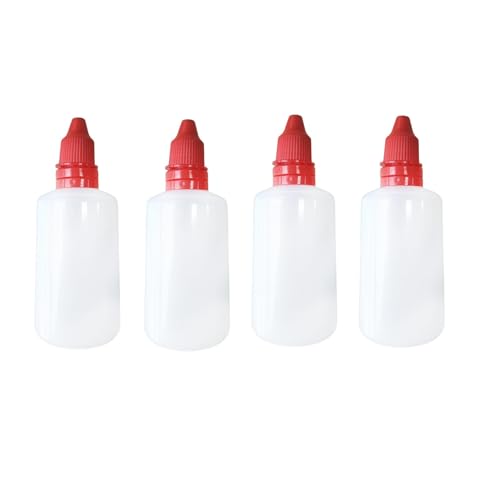 zuylikxy 4PCS 50ml (1.7 oz) Plastic Dropper Bottles, Empty Squeezable Liquid Containers with Caps