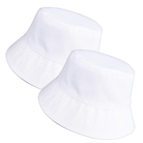 2pcs Sublimation White Bucket hat Blanks Items to tie...
