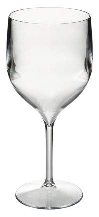 Virtually Glass Set of 6 Roltex Unbreakable Reusable Polycarbonate Plastic Extra Large Long Stemmed Wine Glasses (340ml/ 11.5oz to rim Height 20cm/8 in, Max Diameter 8cm/3.2 ins)