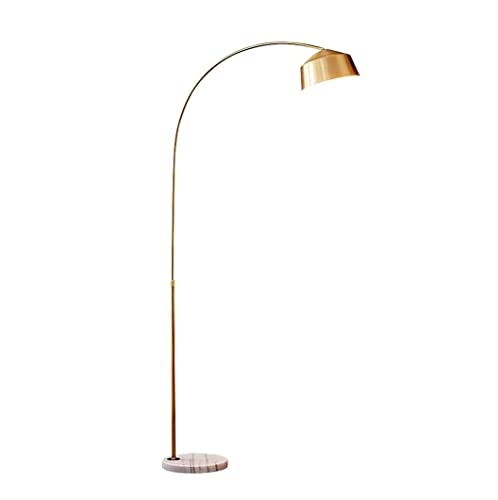 Lampadaire moderne à arc avec base en marbre noir et liseuse de salon