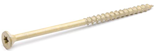 Image of IMSCREWS #10 x 4 Deck Screws 25 Pcs, Tan Coated Exterior Wood Screws for Pressure Treated Lumber, 1000-Hour Salt Spray Tested, Star Drive, Type 17 Point, Self-Tapping Fasteners for Heavy Duty Framing