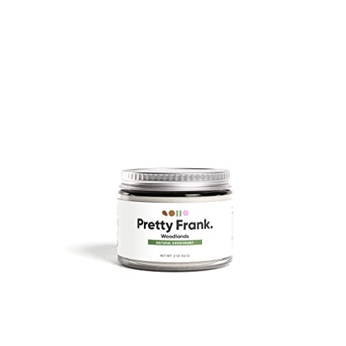Pretty Frank Natural Deodorant Jar- No Aluminum Deodorant for Women, Men, Teens, Kids â€“ Paraben Sulfate Free Cream Deodorant with Shea Butter, Coconut Oil, Vitamin E & Baking Soda - Woodlands (1pc)