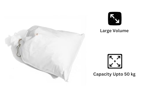 Image of VETAS Empty HDPE White Bag, Bori, Bora for Multipurpose Packing (Set of 10 Pieces)