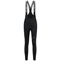 Santic Fahrrad-Trägerhose Damen Lang mit Sitzpolster Reflektierend Superelastisch Radsport Leggings Schwarz XXL