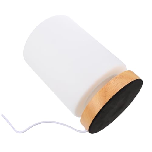 Lámpara de Mesa de Noche LED con Carga USB y Madera miniatura 1