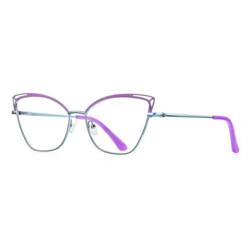 Image of Blue Light Glasses Cateye Women Fake Eyeglasses Anti Eye Strain Computer Glasses Clear Lens
