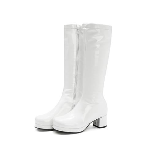 Bottes pour femmes à talon épais 5cm bout carré et fermeture éclair