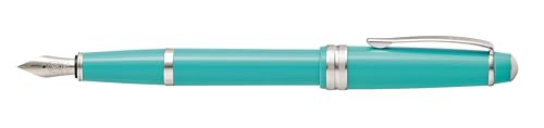 Image of Cross Bailey Light Polished Teal Fountain Pen - Refillable, Medium Nib, Black Ink, Presented in Everyday Gift Box