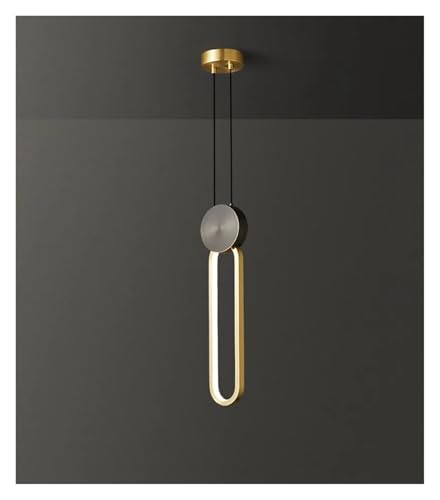 Lámpara de araña LED ovalada de oro con cable de cobre ajustable para dormitorio 4