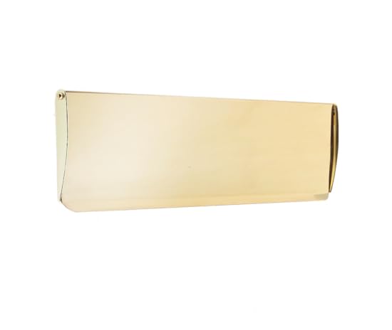 Kooples Hardware Plain Inner Door Tidy – Neat Internal Letterplate Cover for Front Doors – Simple Draft Excluder & Privacy Plate in Classic Finish (Polished Brass, 280x80mm)