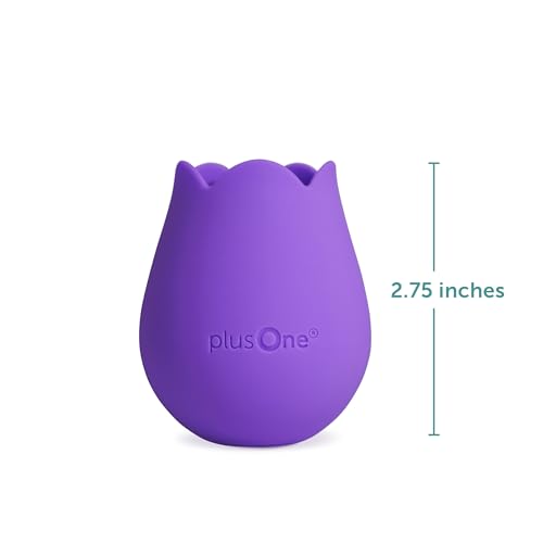 Image of plusOne Rose Toy Vibrator for Women, Nipple and Clitoral Stimulator, Purple | Made of Body-Safe Silicone, Waterproof, USB Rechargeable and 10 Pulsing Settings Sex Toy
