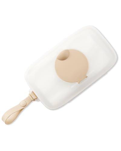 Skip Hop Baby Wipes Dispenser Case, Holds Up to 40 Wipes, Grab & Go Travel Wipe Holder with Snug Seal, Oat