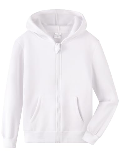 Image of Spring&Gege Youth Solid Fleece Hoodies Soft Full Zip Hooded Sweatshirts for Children (3-12 Years)